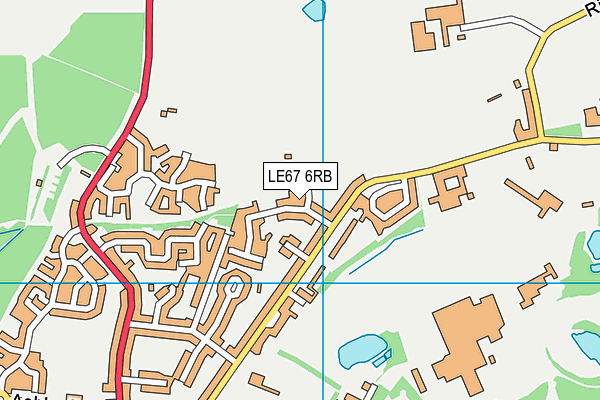 LE67 6RB map - OS VectorMap District (Ordnance Survey)