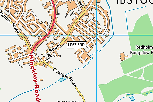 LE67 6RD map - OS VectorMap District (Ordnance Survey)