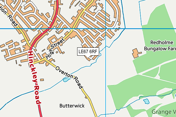 LE67 6RF map - OS VectorMap District (Ordnance Survey)