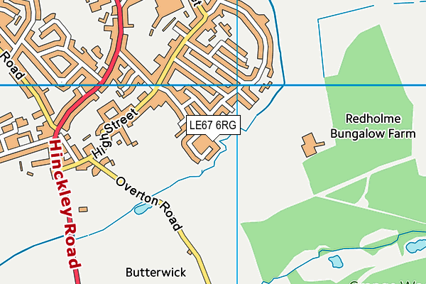 LE67 6RG map - OS VectorMap District (Ordnance Survey)