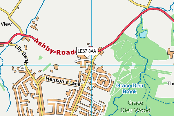 LE67 8AA map - OS VectorMap District (Ordnance Survey)