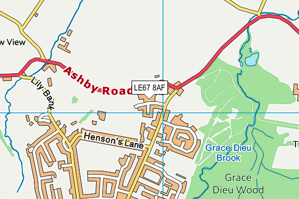 LE67 8AF map - OS VectorMap District (Ordnance Survey)