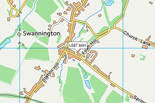 LE67 8AH map - OS VectorMap District (Ordnance Survey)