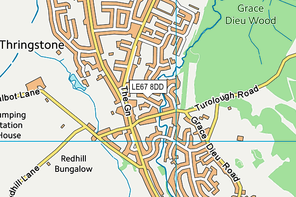 LE67 8DD map - OS VectorMap District (Ordnance Survey)
