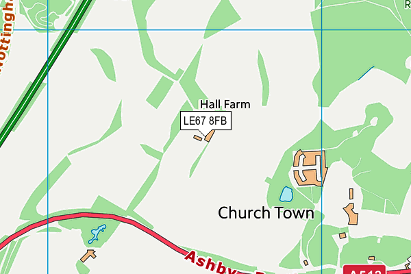 LE67 8FB map - OS VectorMap District (Ordnance Survey)