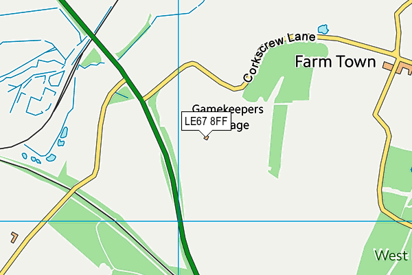 LE67 8FF map - OS VectorMap District (Ordnance Survey)