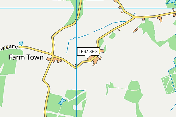 LE67 8FG map - OS VectorMap District (Ordnance Survey)