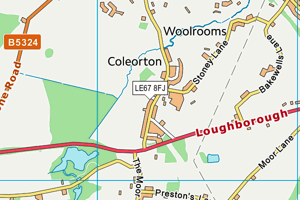 LE67 8FJ map - OS VectorMap District (Ordnance Survey)