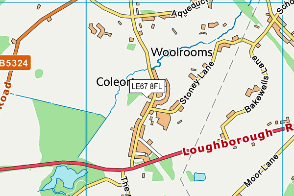 LE67 8FL map - OS VectorMap District (Ordnance Survey)