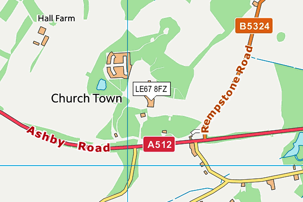 LE67 8FZ map - OS VectorMap District (Ordnance Survey)