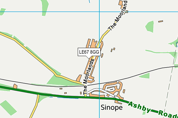 LE67 8GG map - OS VectorMap District (Ordnance Survey)