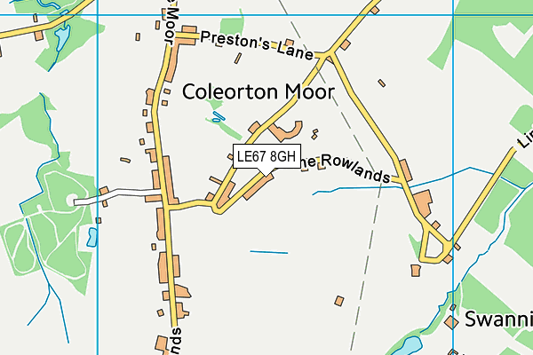 LE67 8GH map - OS VectorMap District (Ordnance Survey)