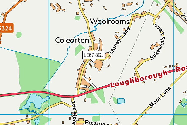 LE67 8GJ map - OS VectorMap District (Ordnance Survey)