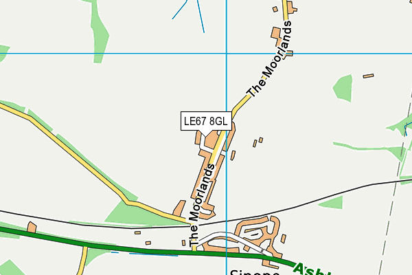 LE67 8GL map - OS VectorMap District (Ordnance Survey)