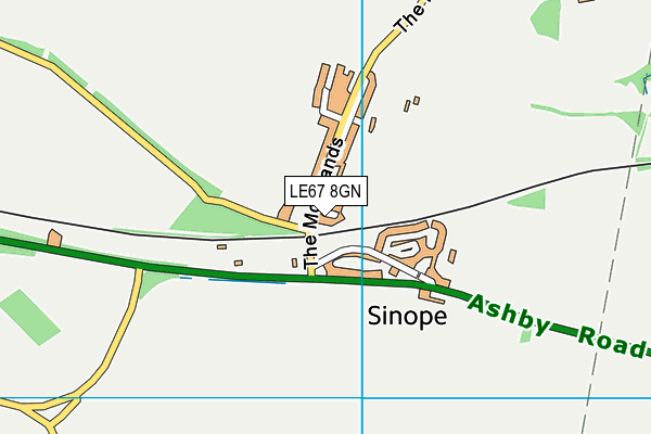 LE67 8GN map - OS VectorMap District (Ordnance Survey)