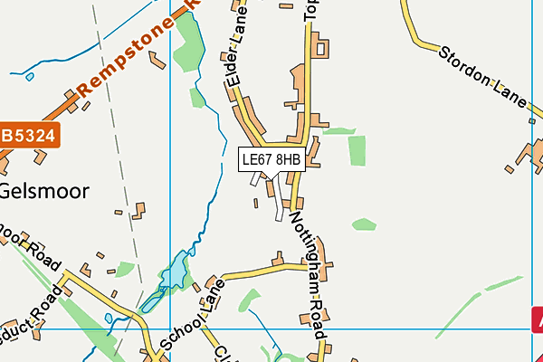 LE67 8HB map - OS VectorMap District (Ordnance Survey)