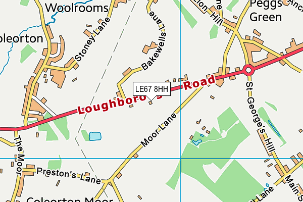 LE67 8HH map - OS VectorMap District (Ordnance Survey)