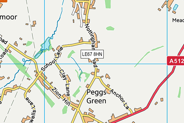 LE67 8HN map - OS VectorMap District (Ordnance Survey)