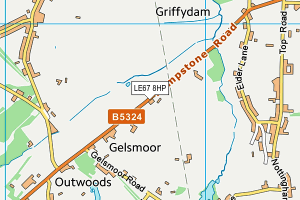 LE67 8HP map - OS VectorMap District (Ordnance Survey)