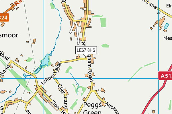 LE67 8HS map - OS VectorMap District (Ordnance Survey)