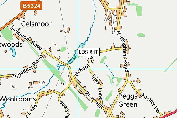 LE67 8HT map - OS VectorMap District (Ordnance Survey)