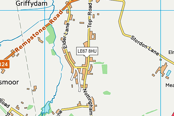 LE67 8HU map - OS VectorMap District (Ordnance Survey)