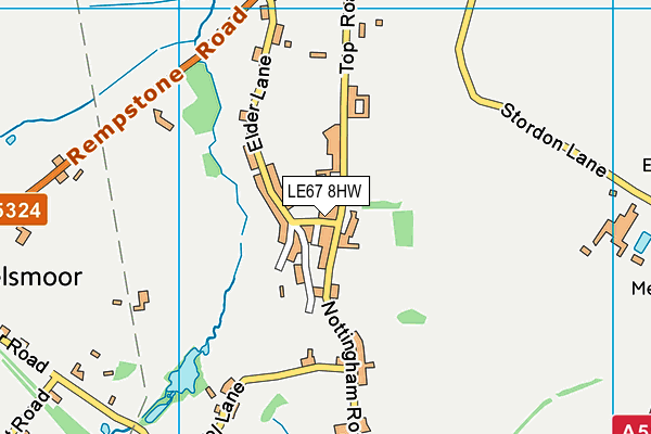 LE67 8HW map - OS VectorMap District (Ordnance Survey)
