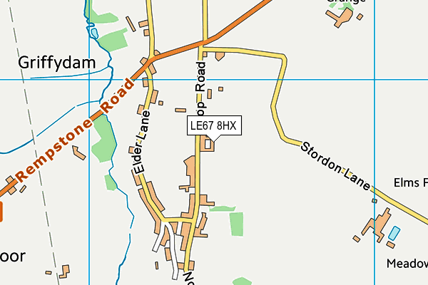 LE67 8HX map - OS VectorMap District (Ordnance Survey)