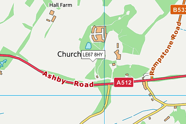 LE67 8HY map - OS VectorMap District (Ordnance Survey)