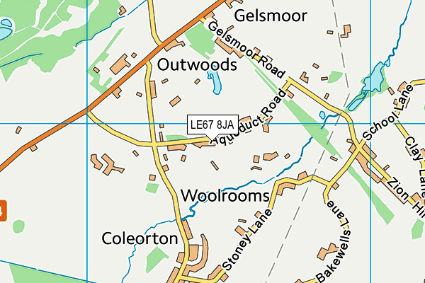 LE67 8JA map - OS VectorMap District (Ordnance Survey)
