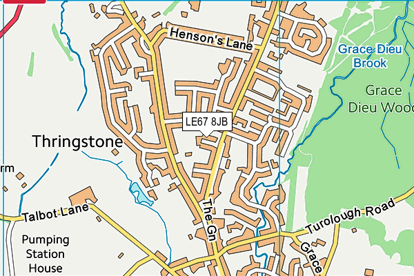 LE67 8JB map - OS VectorMap District (Ordnance Survey)