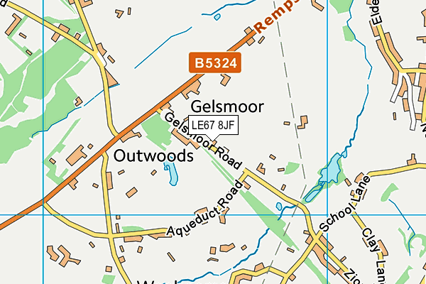 LE67 8JF map - OS VectorMap District (Ordnance Survey)