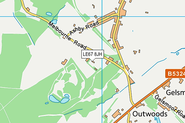 LE67 8JH map - OS VectorMap District (Ordnance Survey)