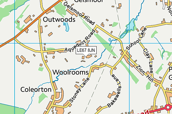 LE67 8JN map - OS VectorMap District (Ordnance Survey)