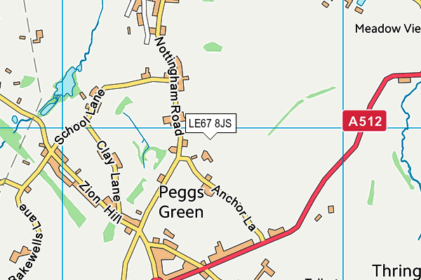 LE67 8JS map - OS VectorMap District (Ordnance Survey)