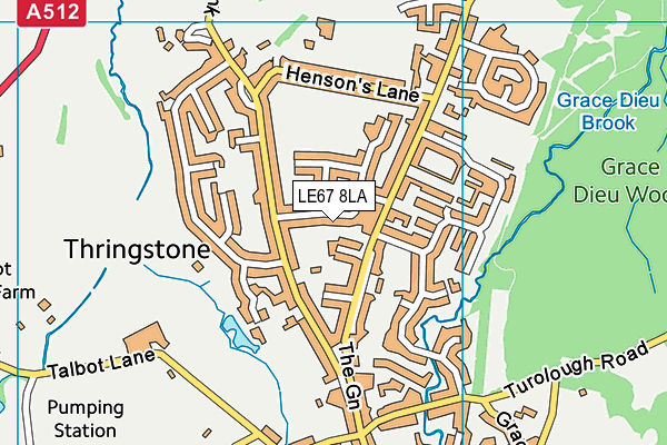 LE67 8LA map - OS VectorMap District (Ordnance Survey)