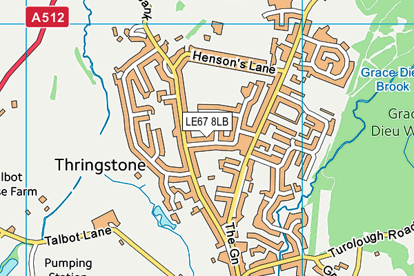 LE67 8LB map - OS VectorMap District (Ordnance Survey)