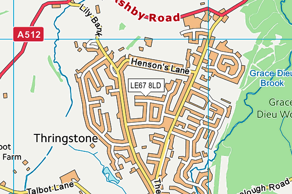 LE67 8LD map - OS VectorMap District (Ordnance Survey)