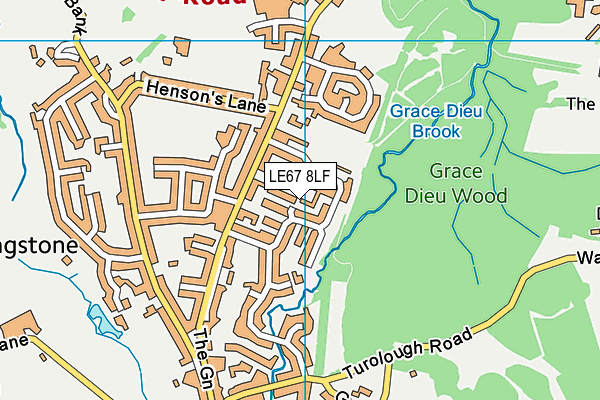 LE67 8LF map - OS VectorMap District (Ordnance Survey)