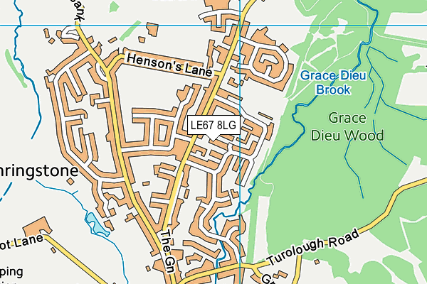 LE67 8LG map - OS VectorMap District (Ordnance Survey)