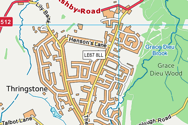 LE67 8LL map - OS VectorMap District (Ordnance Survey)