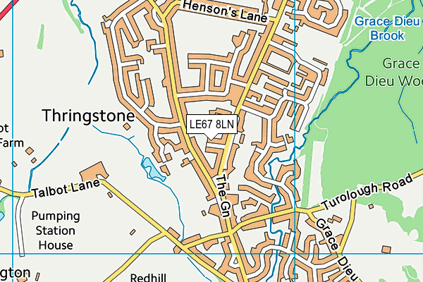 LE67 8LN map - OS VectorMap District (Ordnance Survey)