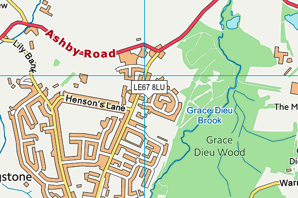 LE67 8LU map - OS VectorMap District (Ordnance Survey)