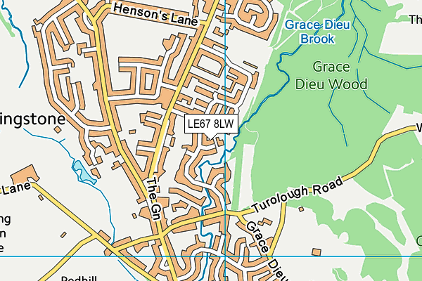 LE67 8LW map - OS VectorMap District (Ordnance Survey)