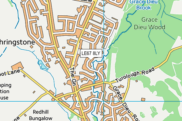 LE67 8LY map - OS VectorMap District (Ordnance Survey)