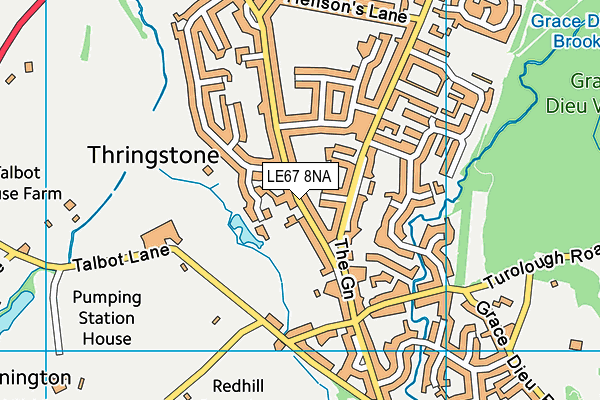 LE67 8NA map - OS VectorMap District (Ordnance Survey)