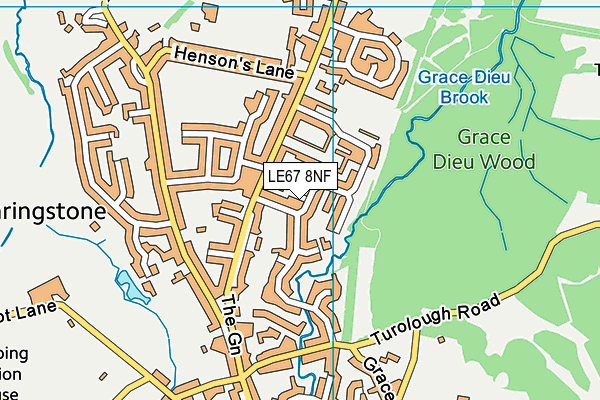 LE67 8NF map - OS VectorMap District (Ordnance Survey)