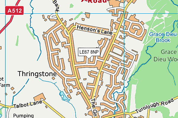 LE67 8NP map - OS VectorMap District (Ordnance Survey)