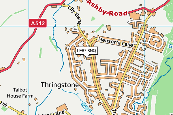 LE67 8NQ map - OS VectorMap District (Ordnance Survey)