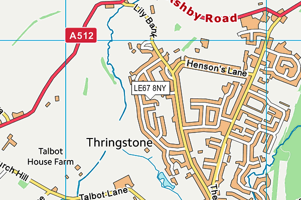 LE67 8NY map - OS VectorMap District (Ordnance Survey)